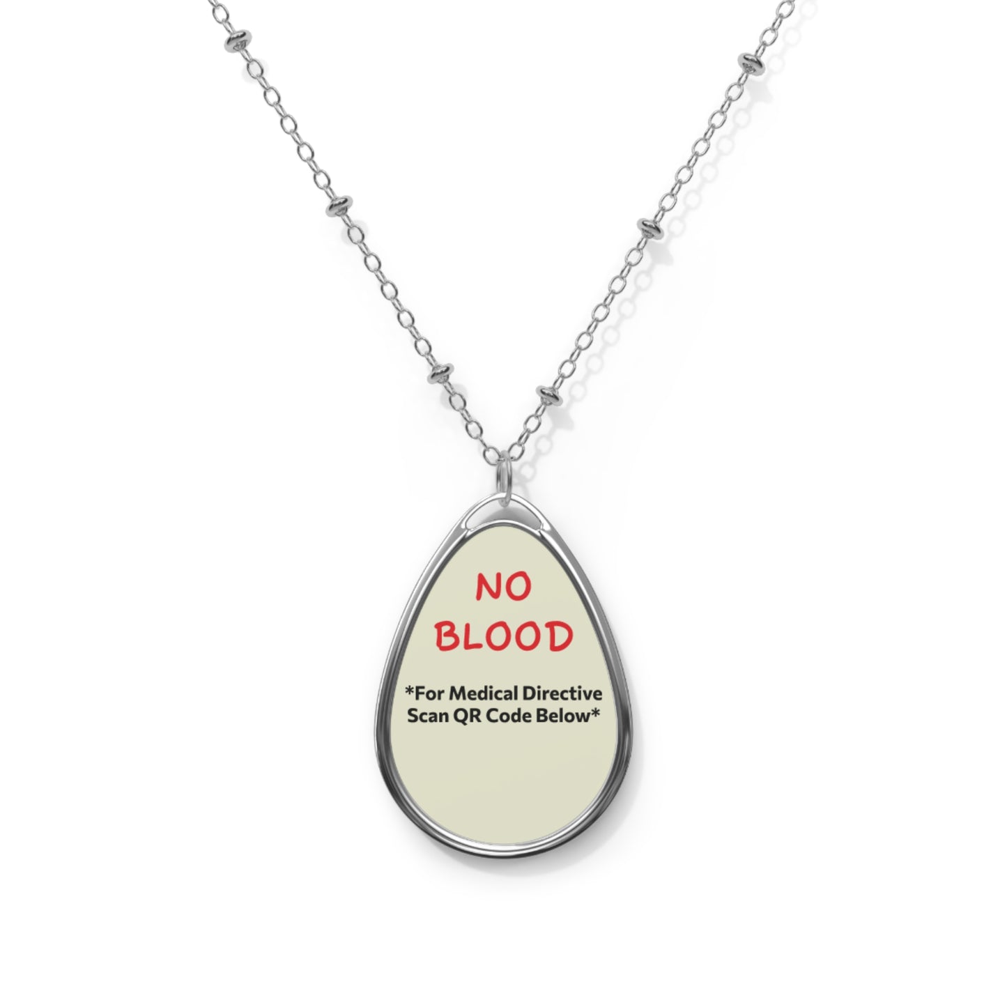 Custom Medical Alert Necklace - "No Blood" Directive - Warm Sand - The Planner Panda Studio