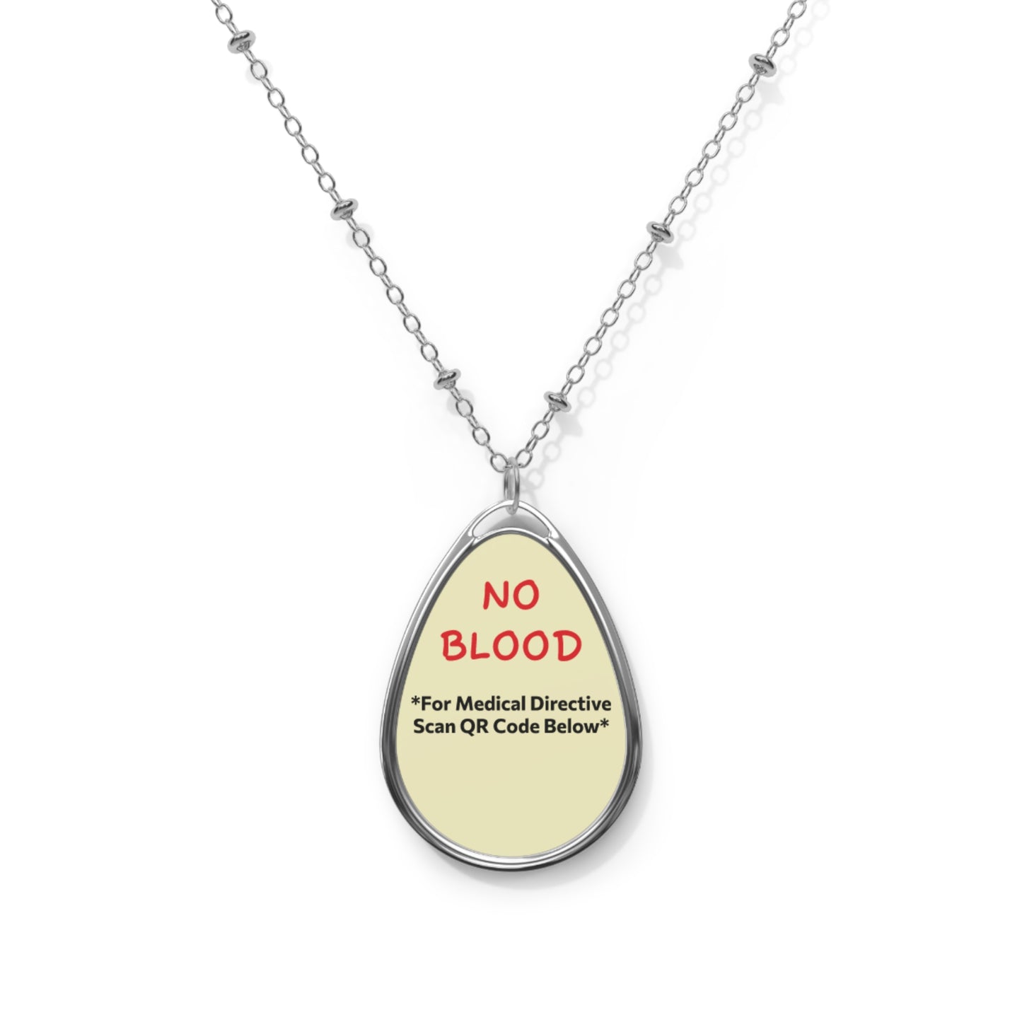 Custom Medical Alert Necklace - "No Blood" Directive - Sunbeam - The Planner Panda Studio