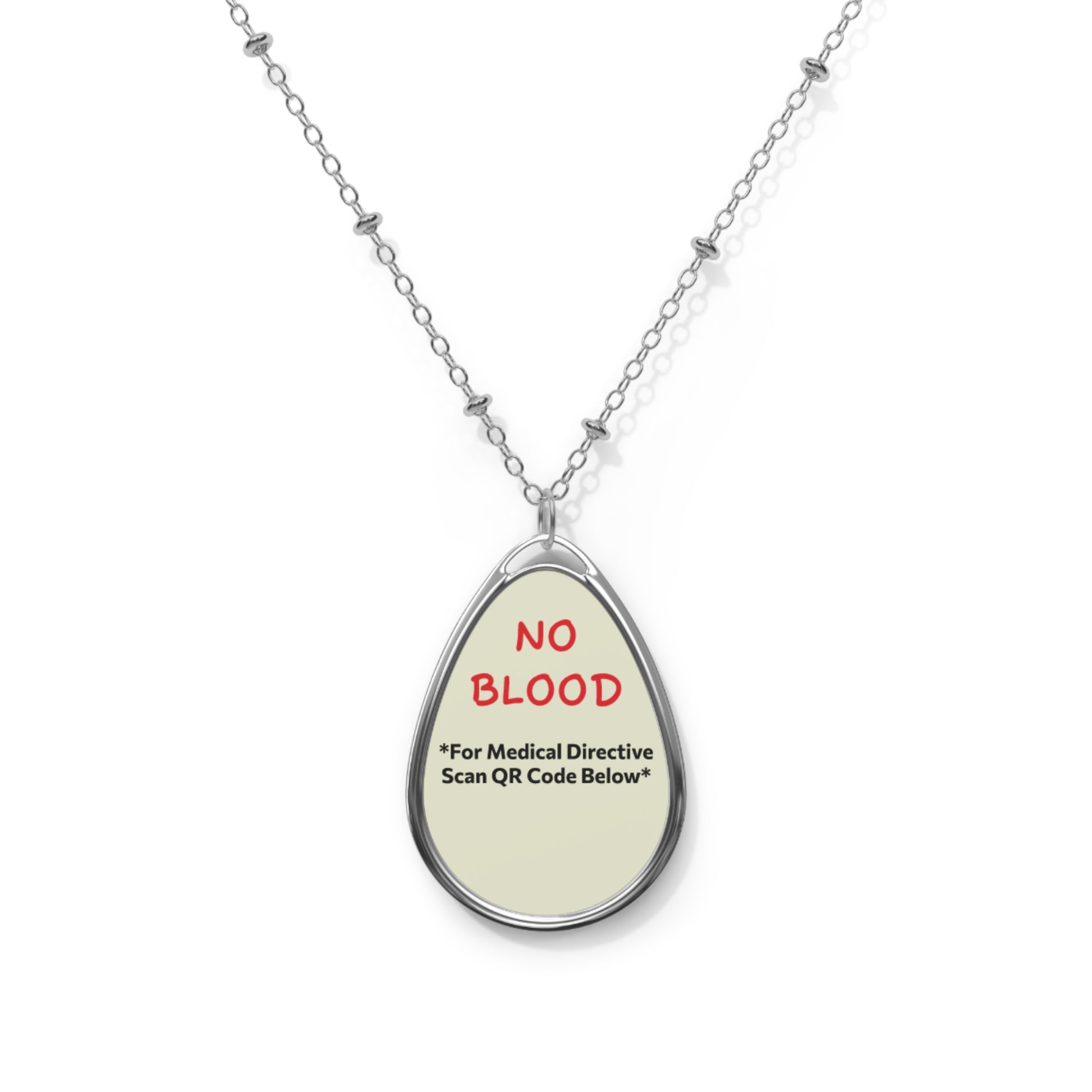 Custom Medical Alert Necklace - "No Blood" Directive - Warm Sand - The Planner Panda Studio