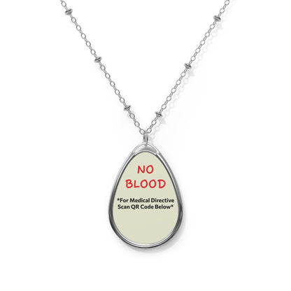 Custom Medical Alert Necklace - "No Blood" Directive - Warm Sand - The Planner Panda Studio