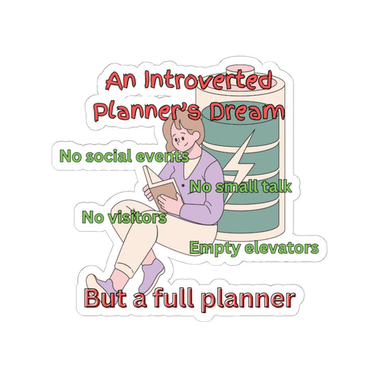 Introverted Planner Kiss-Cut Sticker - The Planner Panda Studio