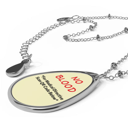 Custom Medical Alert Necklace - "No Blood" Directive - Sunbeam