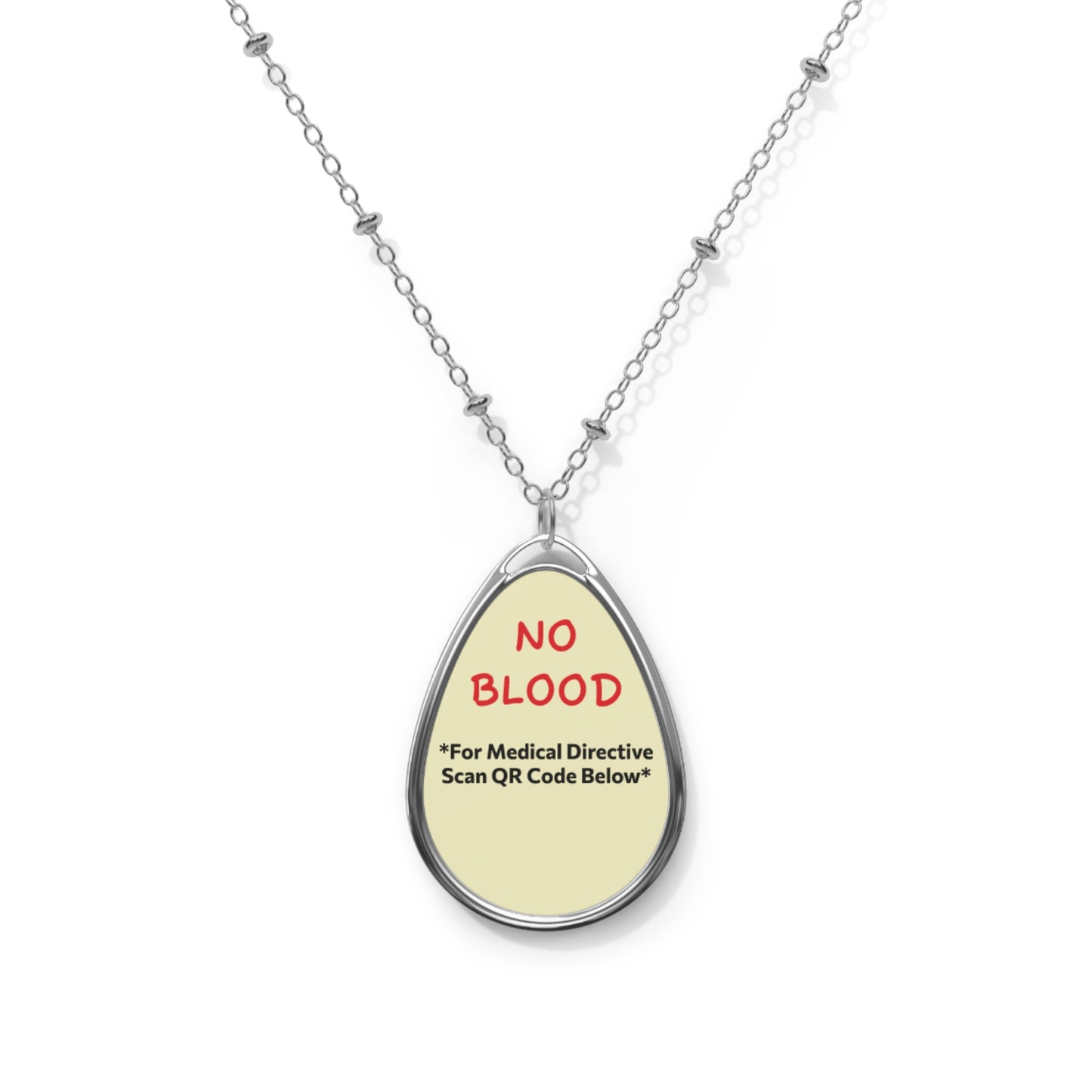 Custom Medical Alert Necklace - "No Blood" Directive - Sunbeam