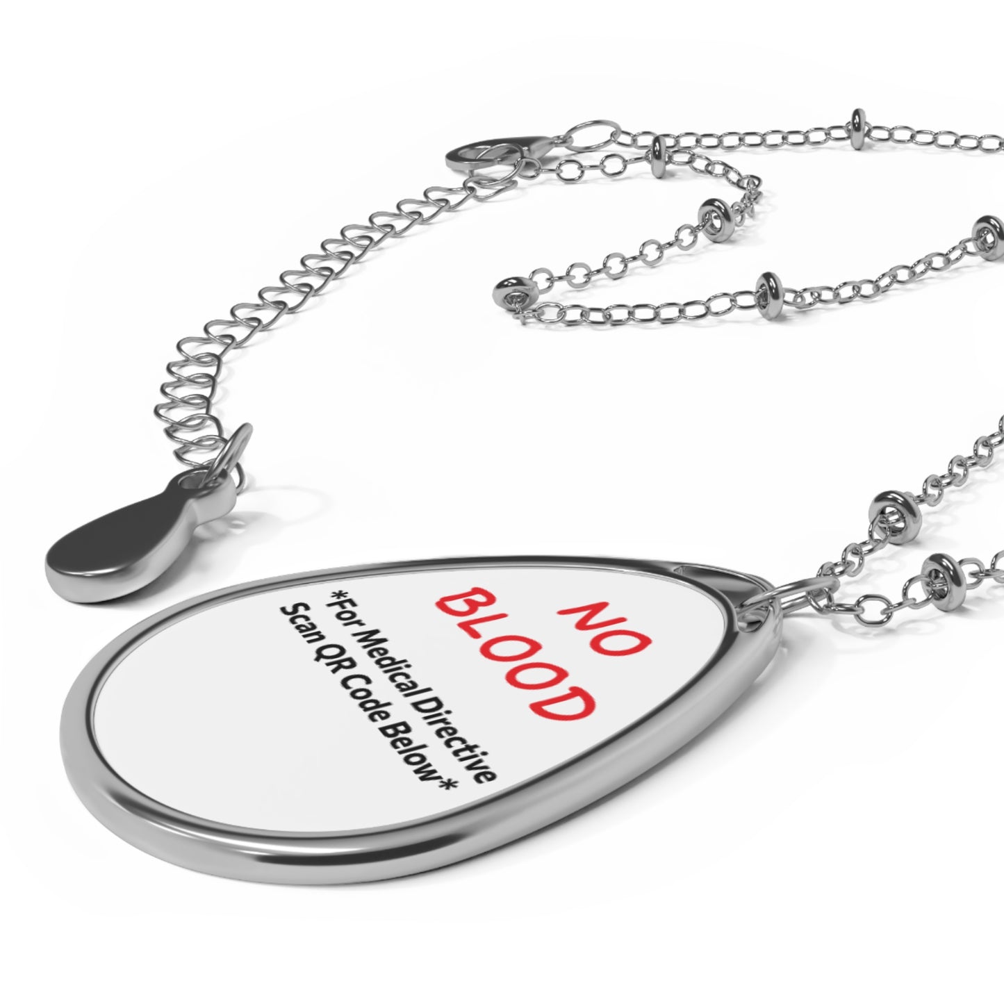 Custom Medical Alert Necklace - "No Blood" Directive