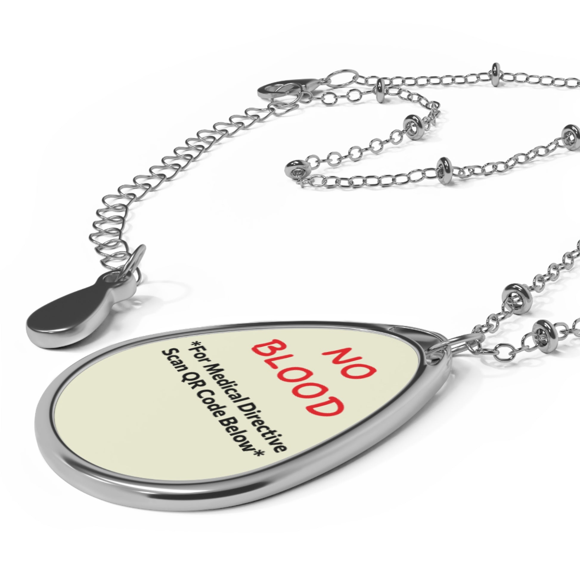 Custom Medical Alert Necklace - "No Blood" Directive - Warm Sand - The Planner Panda Studio